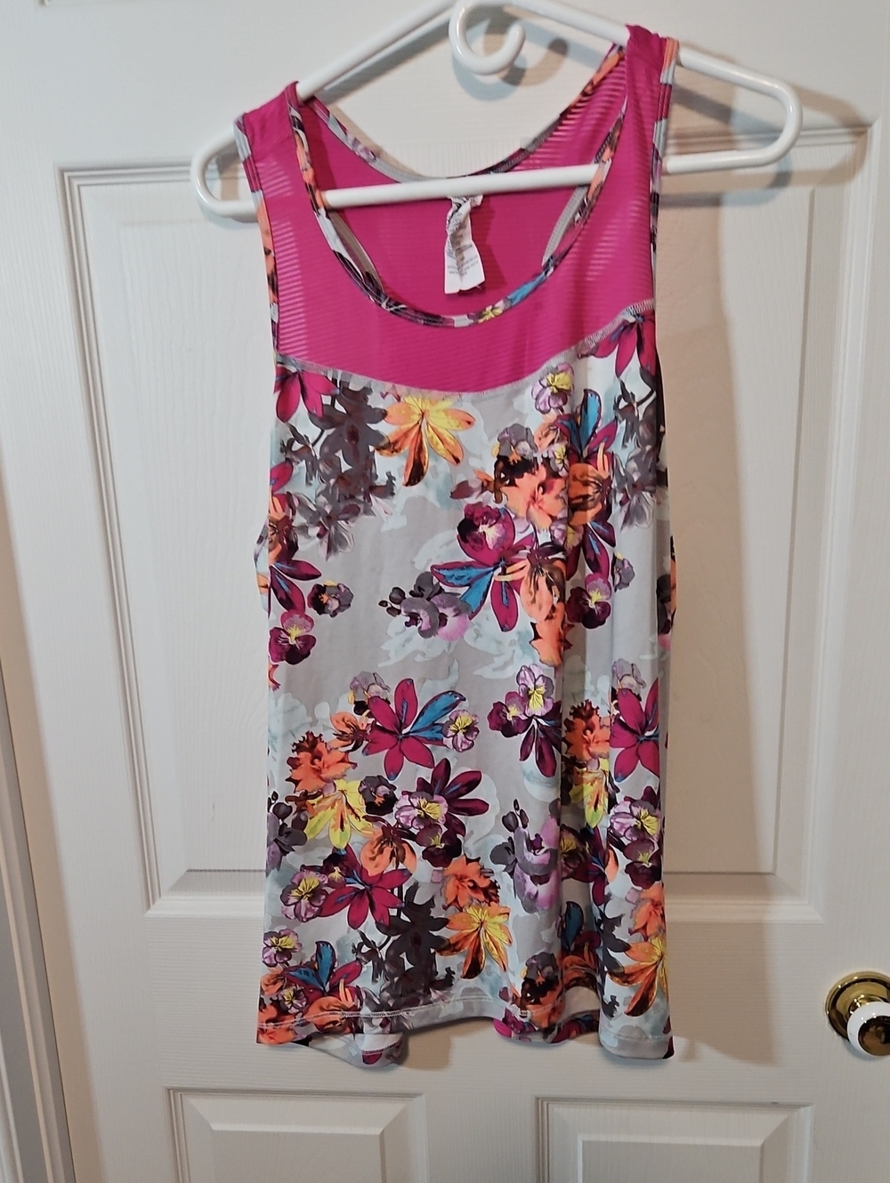 Athletic Works Floral Tank Dress with Fuchsia Yoke - Picture 1 of 6